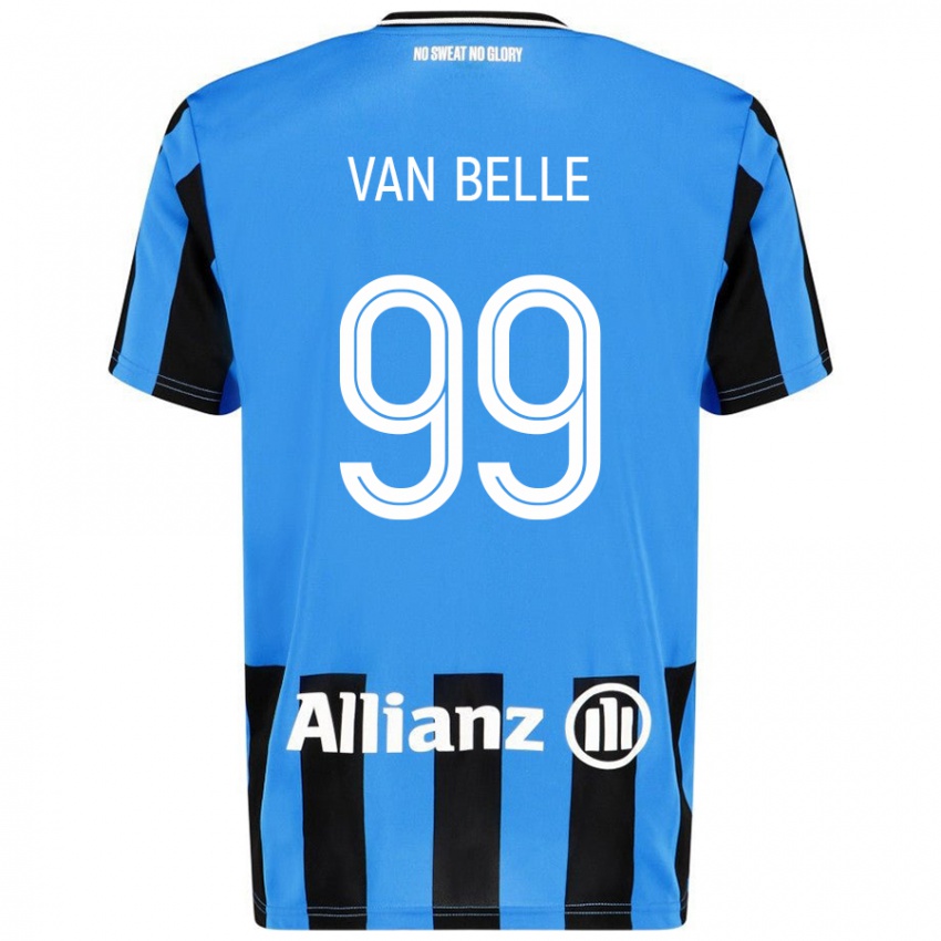 Niño Camiseta Lyndsey Van Belle #99 Azul Cielo Negro 1ª Equipación 2024/25 La Camisa Chile