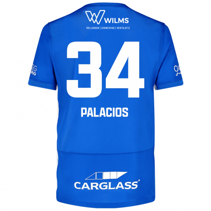 Niño Camiseta Adrián Palacios #34 Azul 1ª Equipación 2024/25 La Camisa Chile