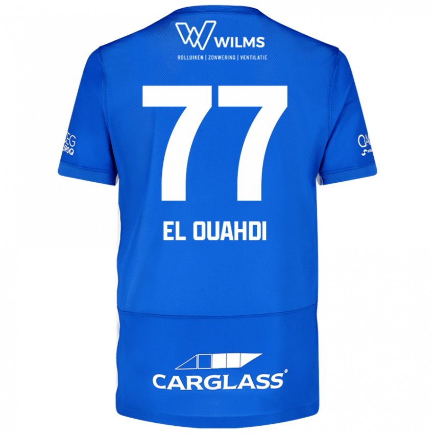 Niño Camiseta Zakaria El Ouahdi #77 Azul 1ª Equipación 2024/25 La Camisa Chile