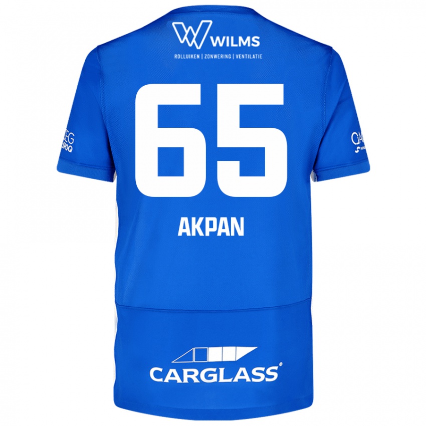 Niño Camiseta Christian Akpan #65 Azul 1ª Equipación 2024/25 La Camisa Chile