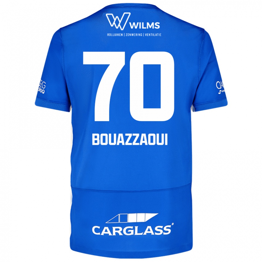 Niño Camiseta Ilyas Bouazzaoui #70 Azul 1ª Equipación 2024/25 La Camisa Chile