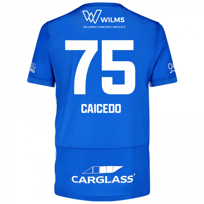 Niño Camiseta Alfred Caicedo #75 Azul 1ª Equipación 2024/25 La Camisa Chile