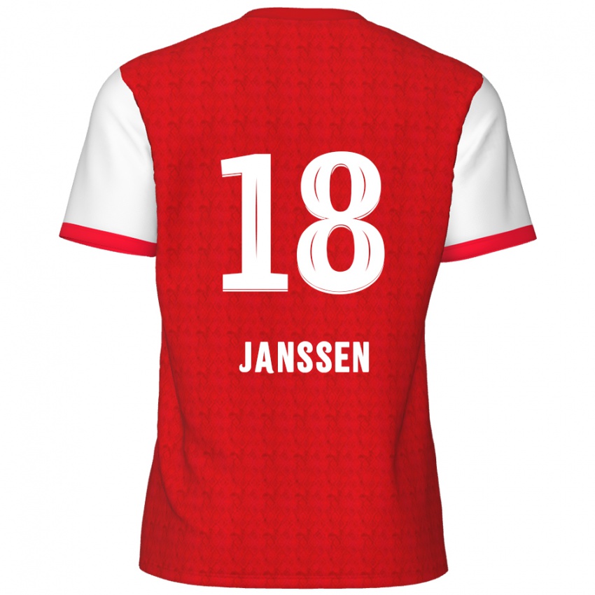 Niño Camiseta Vincent Janssen #18 Rojo Blanco 1ª Equipación 2024/25 La Camisa Chile