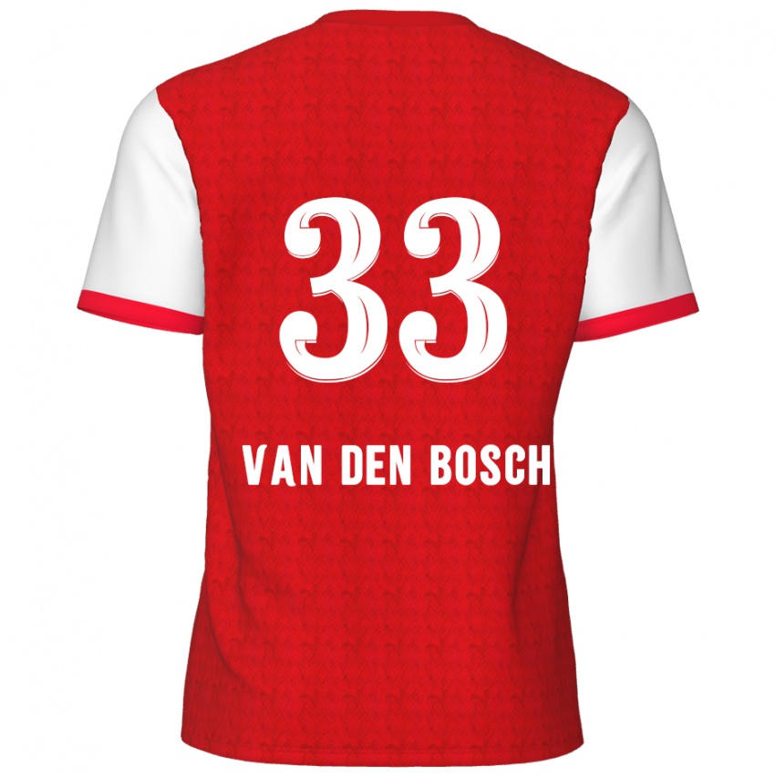 Niño Camiseta Zeno Van Den Bosch #33 Rojo Blanco 1ª Equipación 2024/25 La Camisa Chile