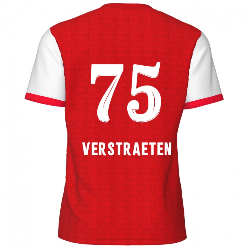 Niño Camiseta Andreas Verstraeten #75 Rojo Blanco 1ª Equipación 2024/25 La Camisa Chile