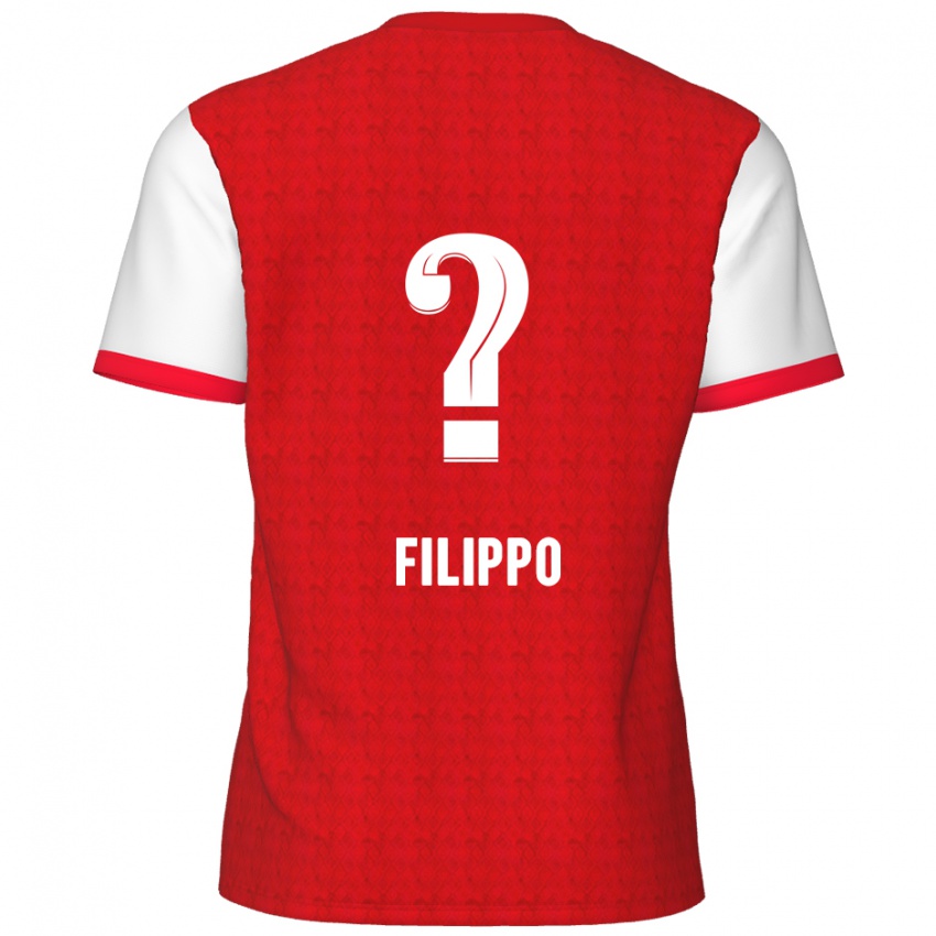 Niño Camiseta Niels Filippo #0 Rojo Blanco 1ª Equipación 2024/25 La Camisa Chile