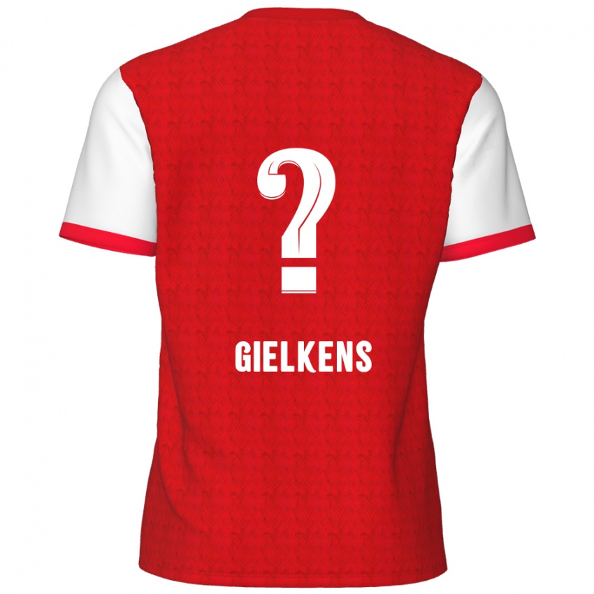 Niño Camiseta Mathijs Gielkens #0 Rojo Blanco 1ª Equipación 2024/25 La Camisa Chile