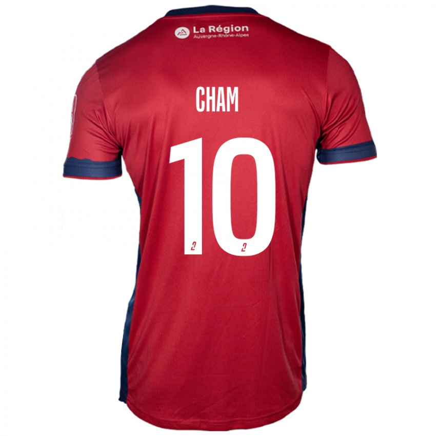 Niño Camiseta Muhammed Cham #10 Borgoña Claro 1ª Equipación 2024/25 La Camisa Chile