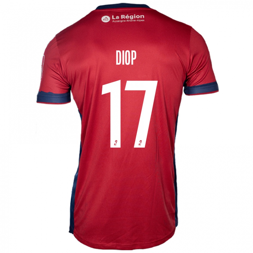 Niño Camiseta Ousmane Diop #17 Borgoña Claro 1ª Equipación 2024/25 La Camisa Chile