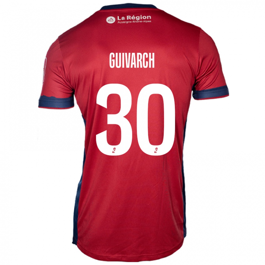 Niño Camiseta Théo Guivarch #30 Borgoña Claro 1ª Equipación 2024/25 La Camisa Chile