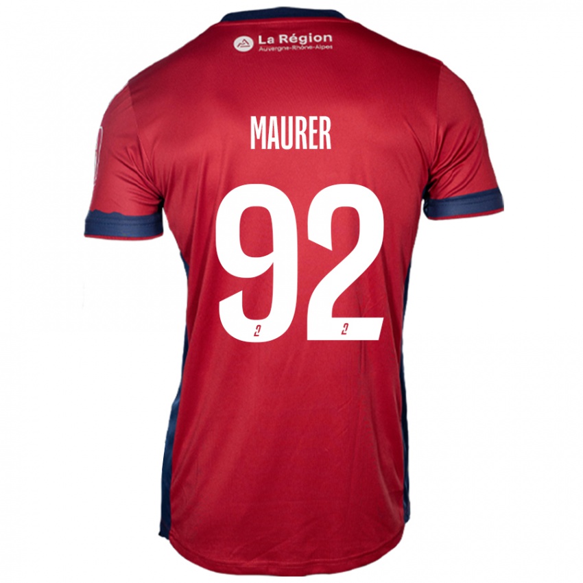 Niño Camiseta Aïman Maurer #92 Borgoña Claro 1ª Equipación 2024/25 La Camisa Chile