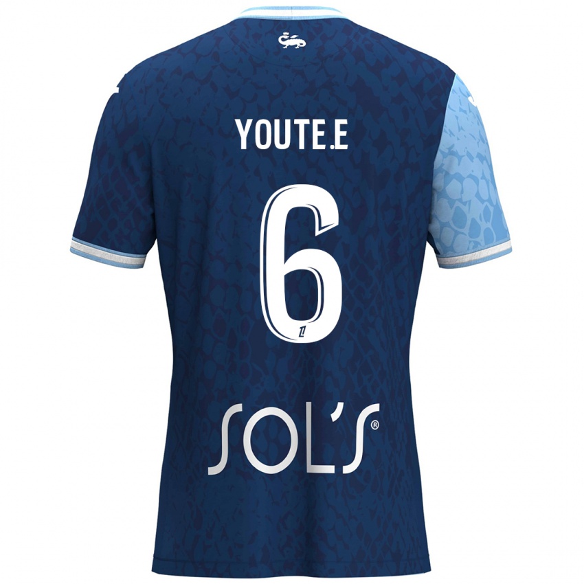 Niño Camiseta Étienne Youté Kinkoué #6 Azul Cielo Azul Oscuro 1ª Equipación 2024/25 La Camisa Chile