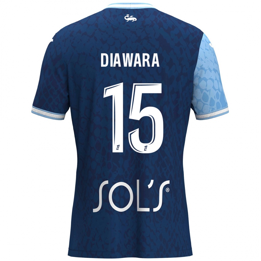 Niño Camiseta Kandet Diawara #15 Azul Cielo Azul Oscuro 1ª Equipación 2024/25 La Camisa Chile