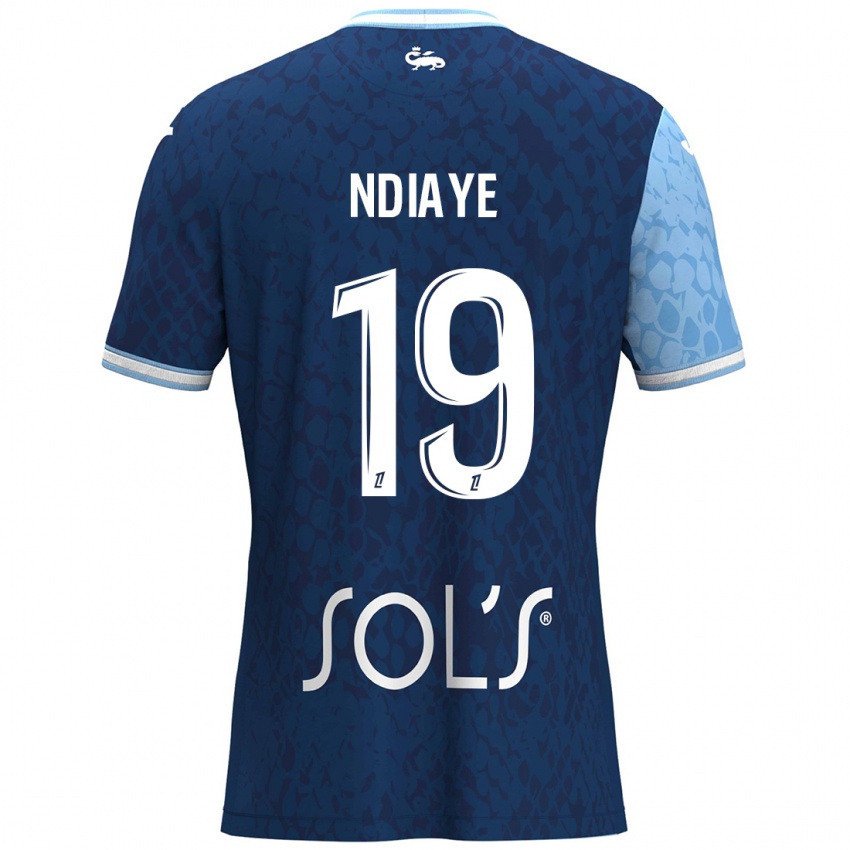 Niño Camiseta Rassoul Ndiaye #19 Azul Cielo Azul Oscuro 1ª Equipación 2024/25 La Camisa Chile