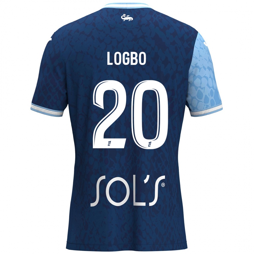 Niño Camiseta Andy Logbo #20 Azul Cielo Azul Oscuro 1ª Equipación 2024/25 La Camisa Chile