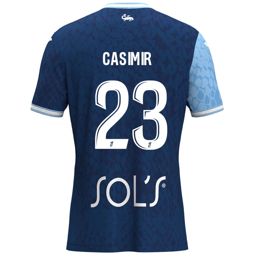 Niño Camiseta Josué Casimir #23 Azul Cielo Azul Oscuro 1ª Equipación 2024/25 La Camisa Chile