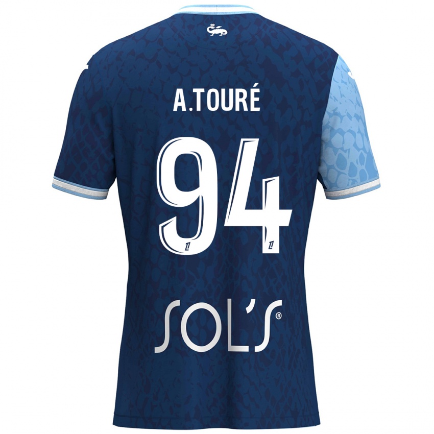 Niño Camiseta Abdoulaye Touré #94 Azul Cielo Azul Oscuro 1ª Equipación 2024/25 La Camisa Chile