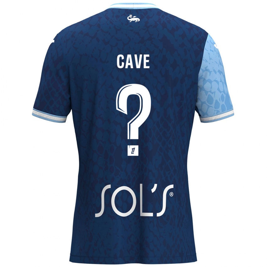 Niño Camiseta Steven Cave #0 Azul Cielo Azul Oscuro 1ª Equipación 2024/25 La Camisa Chile