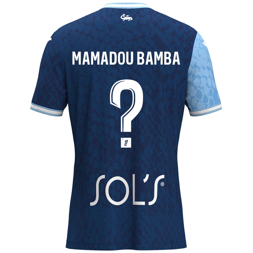 Niño Camiseta Ben Mamadou Bamba #0 Azul Cielo Azul Oscuro 1ª Equipación 2024/25 La Camisa Chile