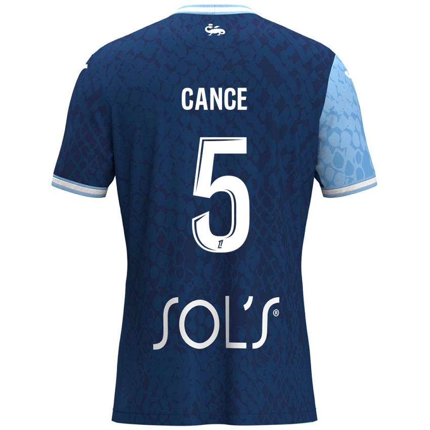 Niño Camiseta Laurie Cance #5 Azul Cielo Azul Oscuro 1ª Equipación 2024/25 La Camisa Chile