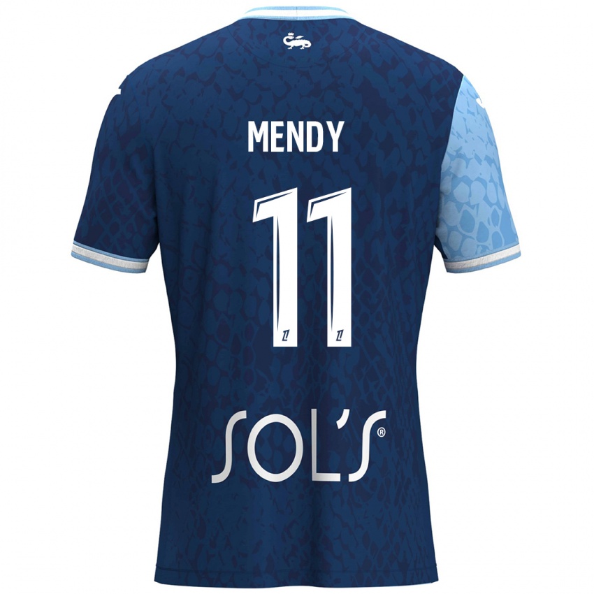 Niño Camiseta Mélinda Mendy #11 Azul Cielo Azul Oscuro 1ª Equipación 2024/25 La Camisa Chile