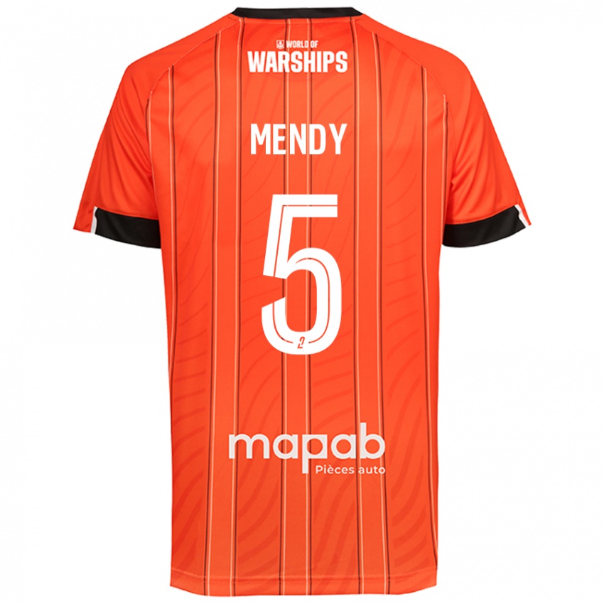 Niño Camiseta Benjamin Mendy #5 Naranja 1ª Equipación 2024/25 La Camisa Chile