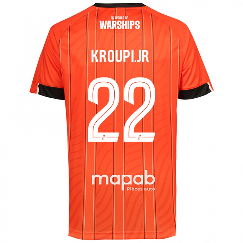 Niño Camiseta Eli Junior Kroupi #22 Naranja 1ª Equipación 2024/25 La Camisa Chile