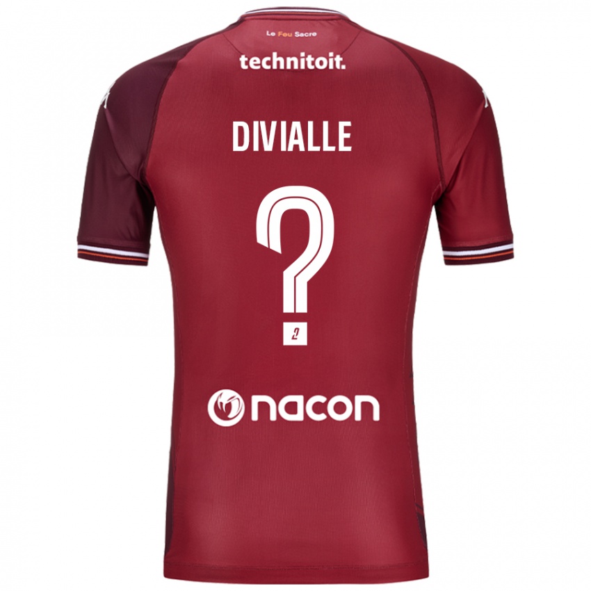 Niño Camiseta Charles Divialle #0 Rojo Granata 1ª Equipación 2024/25 La Camisa Chile