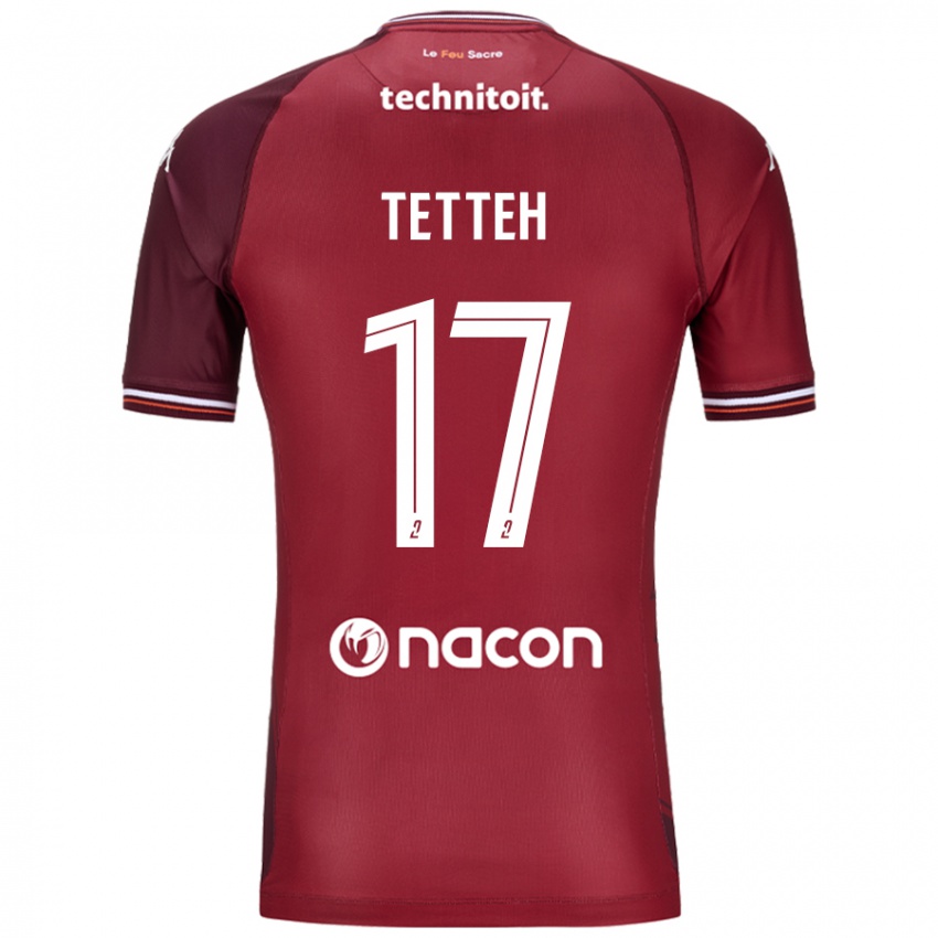 Niño Camiseta Benjamin Tetteh #17 Rojo Granata 1ª Equipación 2024/25 La Camisa Chile