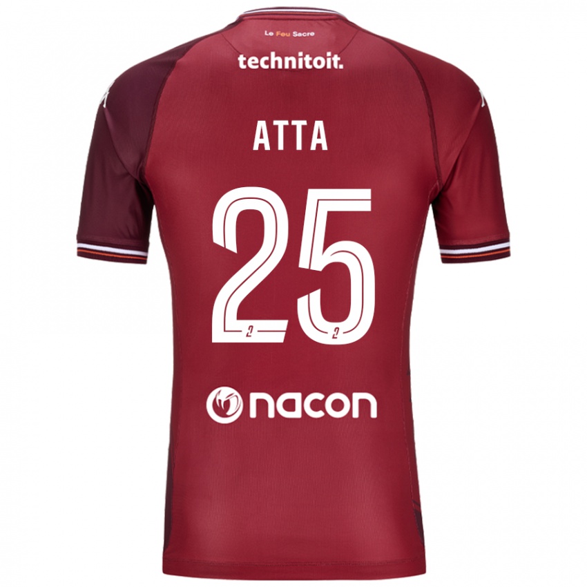 Niño Camiseta Arthur Atta #25 Rojo Granata 1ª Equipación 2024/25 La Camisa Chile