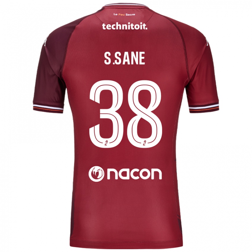 Niño Camiseta Sadibou Sané #38 Rojo Granata 1ª Equipación 2024/25 La Camisa Chile