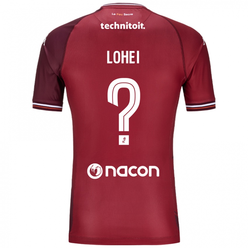 Niño Camiseta Fabio Lohei #0 Rojo Granata 1ª Equipación 2024/25 La Camisa Chile