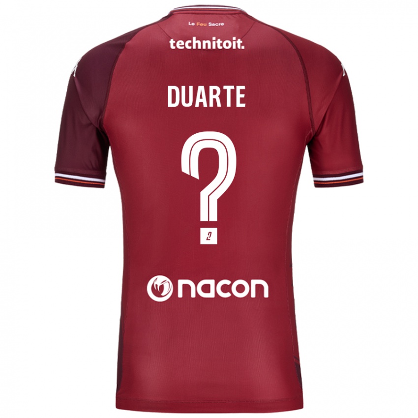 Niño Camiseta Diego Duarte #0 Rojo Granata 1ª Equipación 2024/25 La Camisa Chile