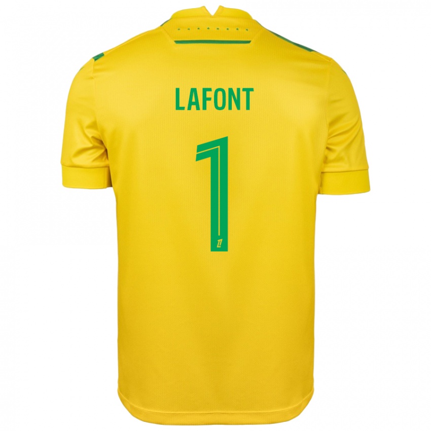 Niño Camiseta Alban Lafont #1 Amarillo Verde 1ª Equipación 2024/25 La Camisa Chile