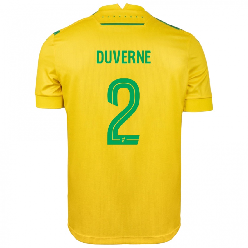 Niño Camiseta Jean-Kévin Duverne #2 Amarillo Verde 1ª Equipación 2024/25 La Camisa Chile