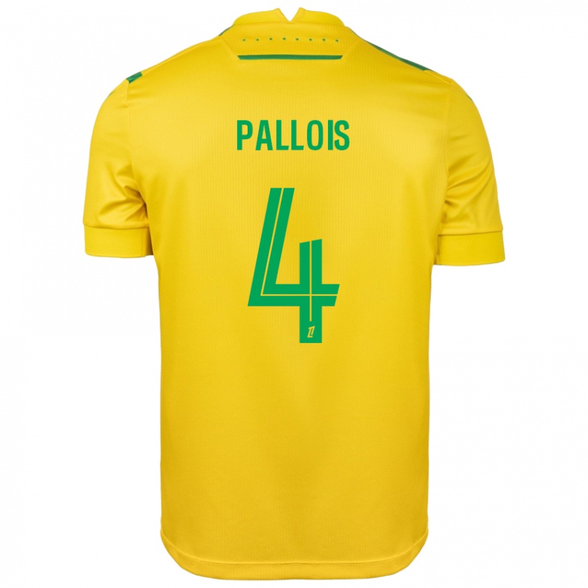 Niño Camiseta Nicolas Pallois #4 Amarillo Verde 1ª Equipación 2024/25 La Camisa Chile