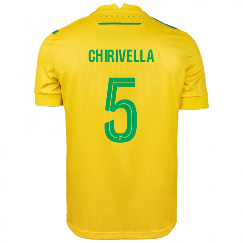 Niño Camiseta Pedro Chirivella #5 Amarillo Verde 1ª Equipación 2024/25 La Camisa Chile