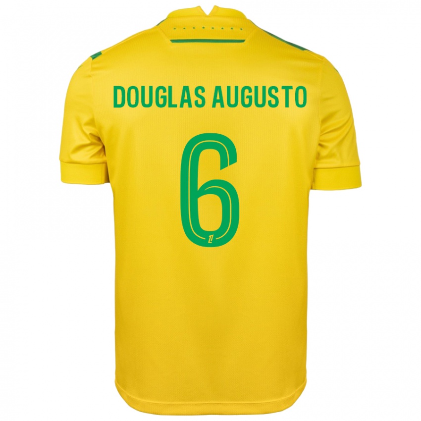 Niño Camiseta Douglas Augusto #6 Amarillo Verde 1ª Equipación 2024/25 La Camisa Chile