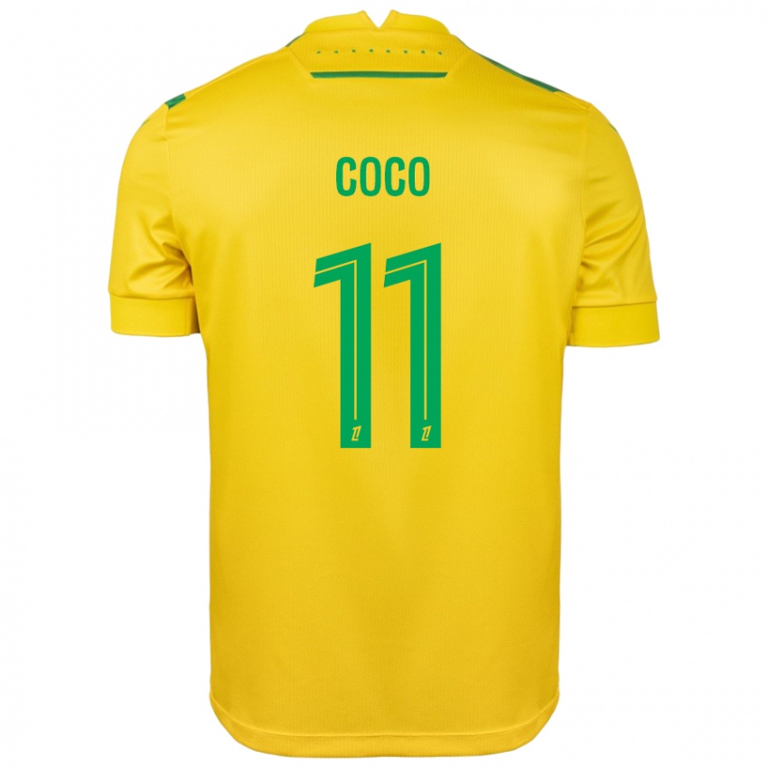 Niño Camiseta Marcus Coco #11 Amarillo Verde 1ª Equipación 2024/25 La Camisa Chile