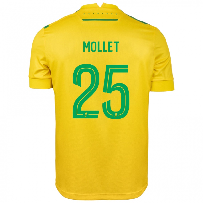 Niño Camiseta Florent Mollet #25 Amarillo Verde 1ª Equipación 2024/25 La Camisa Chile