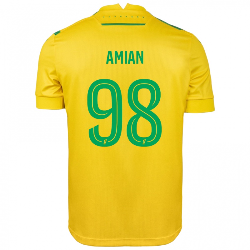 Niño Camiseta Kelvin Amian #98 Amarillo Verde 1ª Equipación 2024/25 La Camisa Chile