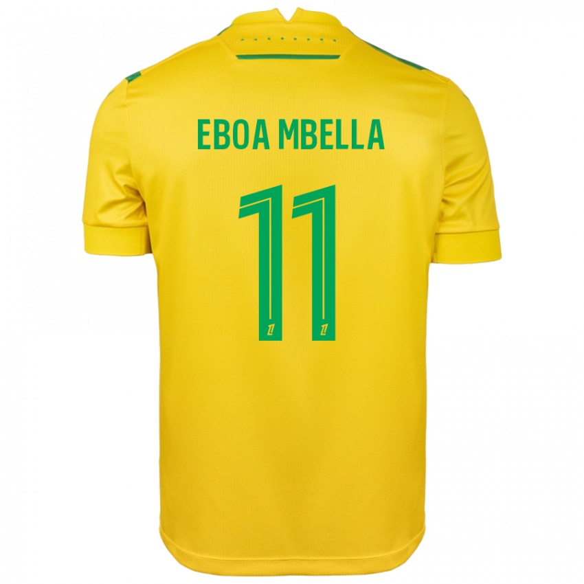 Niño Camiseta Eden Eboa Mbella #11 Amarillo Verde 1ª Equipación 2024/25 La Camisa Chile