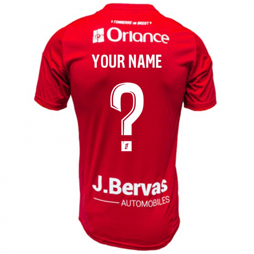 Niño Camiseta Su Nombre #0 Rojo Blanco 1ª Equipación 2024/25 La Camisa Chile