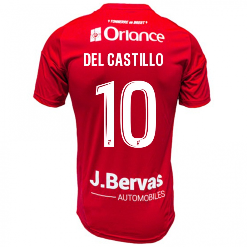 Niño Camiseta Romain Del Castillo #10 Rojo Blanco 1ª Equipación 2024/25 La Camisa Chile