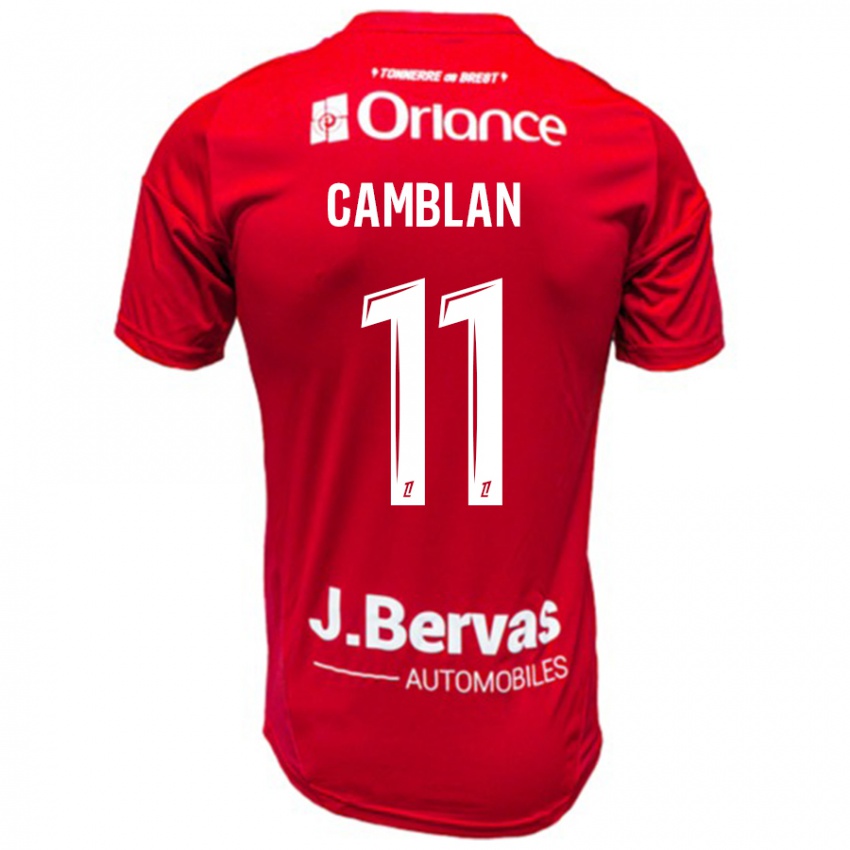 Niño Camiseta Axel Camblan #11 Rojo Blanco 1ª Equipación 2024/25 La Camisa Chile