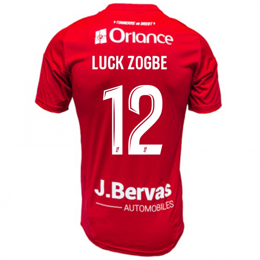 Niño Camiseta Luck Zogbé #12 Rojo Blanco 1ª Equipación 2024/25 La Camisa Chile