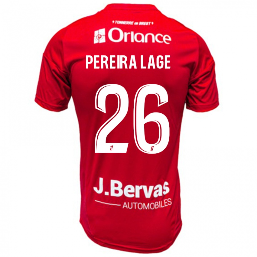 Niño Camiseta Mathias Pereira Lage #26 Rojo Blanco 1ª Equipación 2024/25 La Camisa Chile