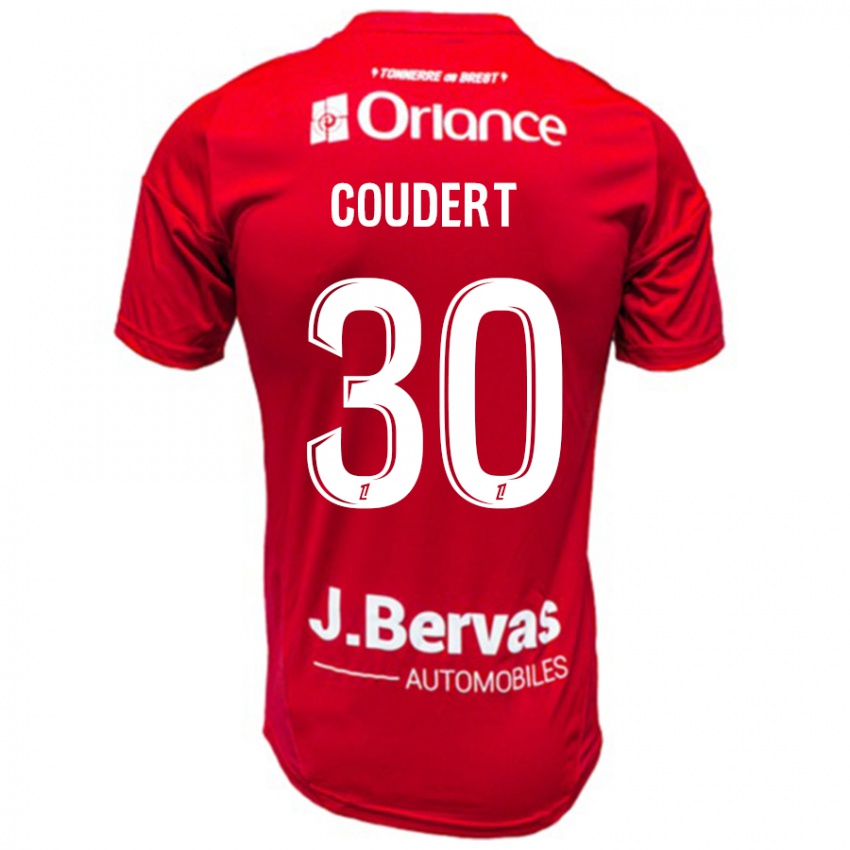 Niño Camiseta Grégoire Coudert #30 Rojo Blanco 1ª Equipación 2024/25 La Camisa Chile