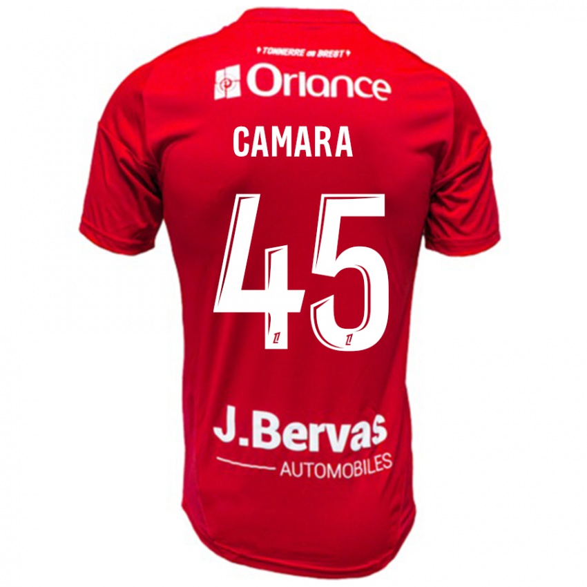 Niño Camiseta Mahdi Camara #45 Rojo Blanco 1ª Equipación 2024/25 La Camisa Chile