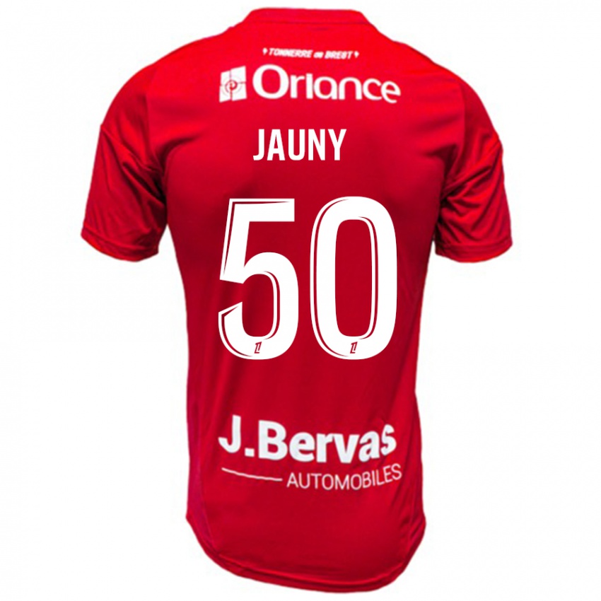 Niño Camiseta Noah Jauny #50 Rojo Blanco 1ª Equipación 2024/25 La Camisa Chile